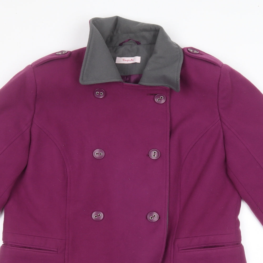 Womens UK Size 14 Simply Be Pink Overcoat