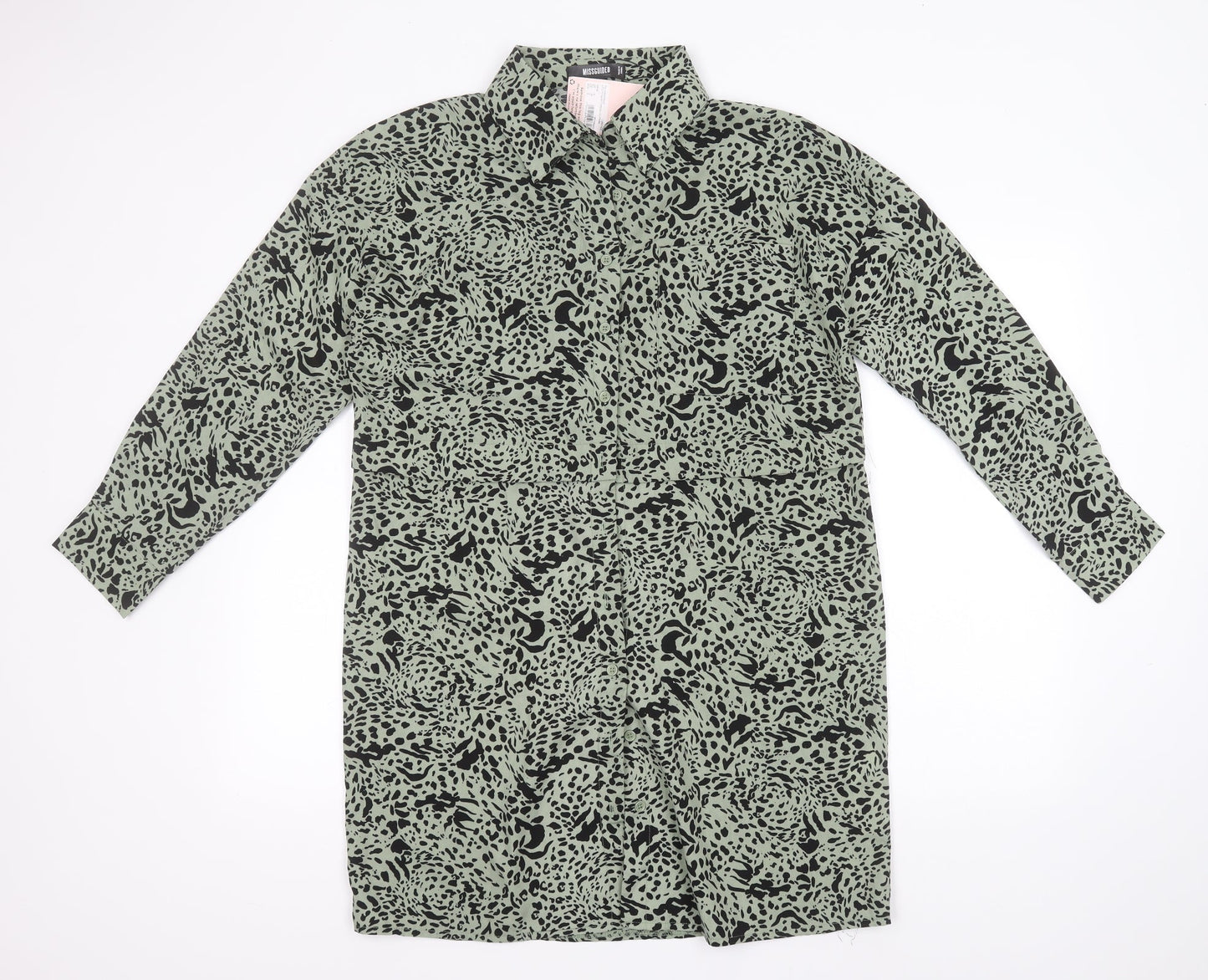 Womens UK Size 6 Missguided Brown Basic Button-Up