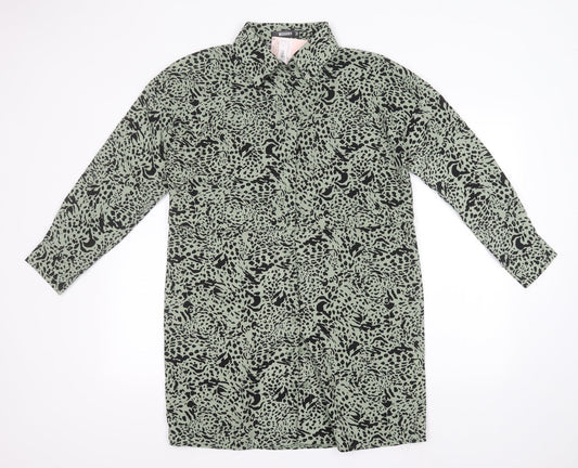 Womens UK Size 6 Missguided Brown Basic Button-Up