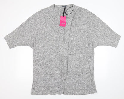 Intuition Womens Grey Roll Neck  Viscose Cardigan Jumper Size 16