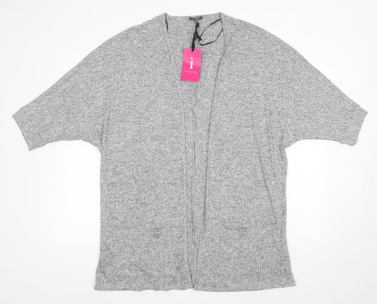 Intuition Womens Grey Roll Neck  Viscose Cardigan Jumper Size 16