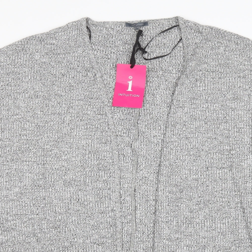 Intuition Womens Grey Roll Neck  Viscose Cardigan Jumper Size 16