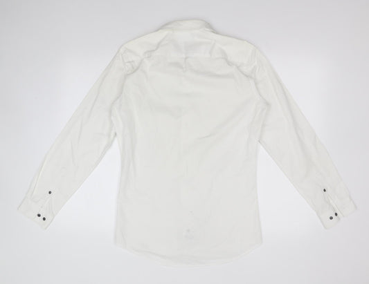 Mens UK Size 14.5 NEXT White  Button-Up Long Sleeve Casual Shirt