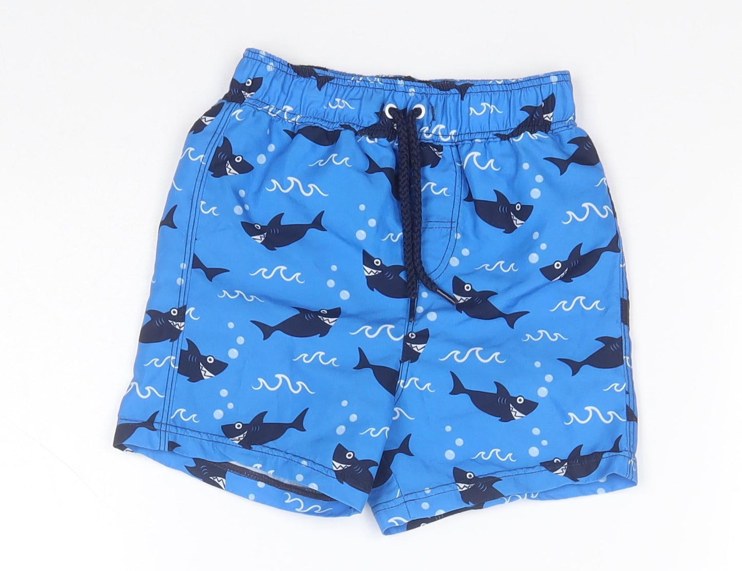 Matalan Boys Blue Animal Print Polyester Cropped Leggings Size 12-18 Months   - Sharks