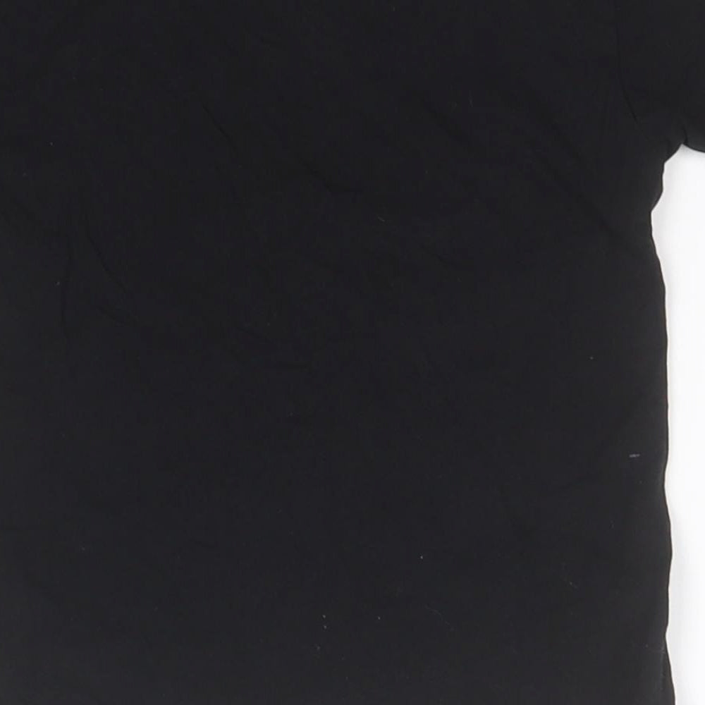 Primark Girls Black  Cotton Basic T-Shirt Size 2-3 Years Roll Neck