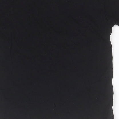 Primark Girls Black  Cotton Basic T-Shirt Size 2-3 Years Roll Neck