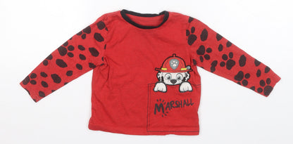 Paw Petrol Boys Red  Camel Pullover Jumper Size 12-18 Months   - Marshall