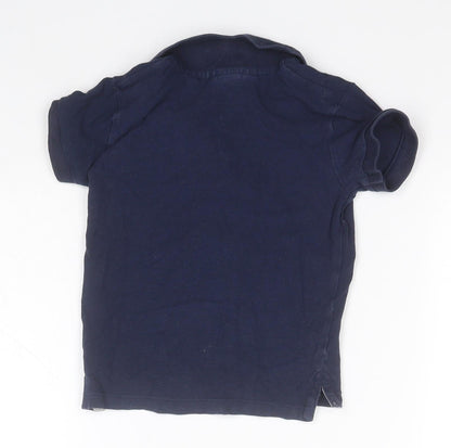 Back view of H&M Baby Blue Cotton Basic Polo, size 18-24, Months Collared