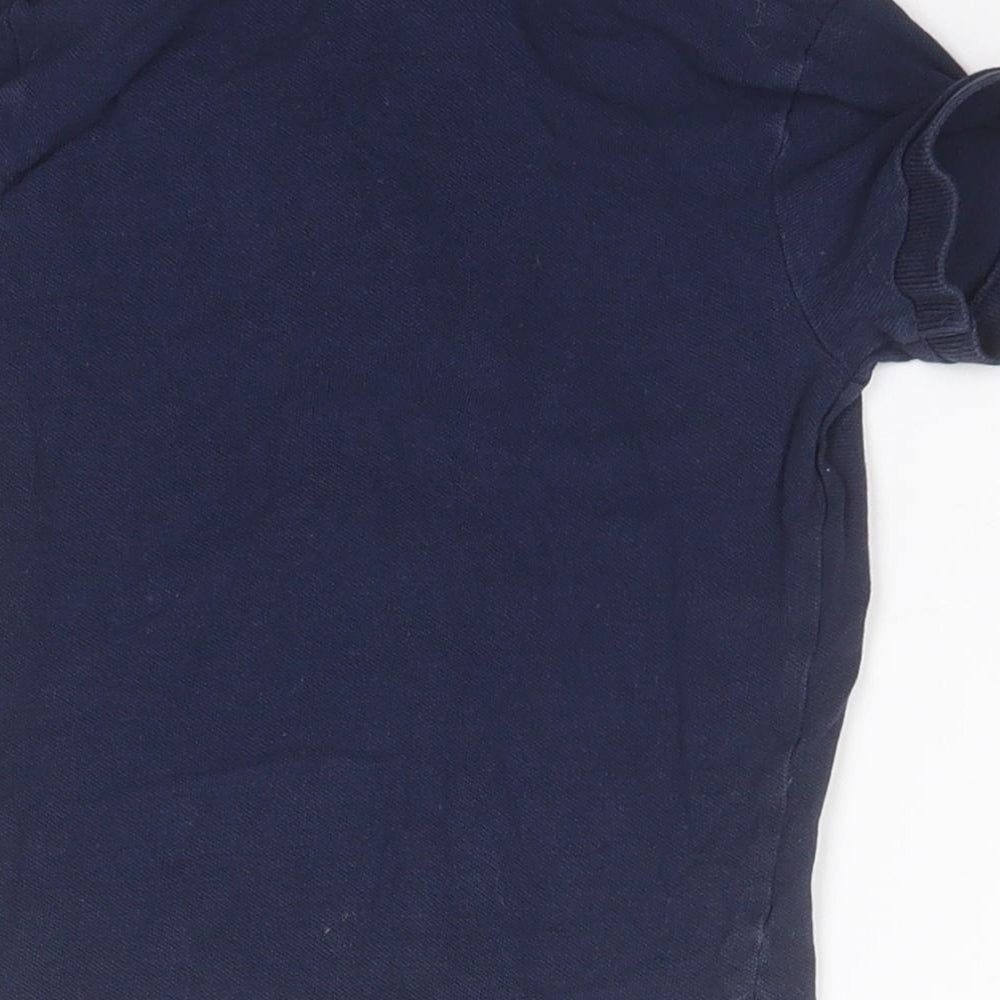 Brand and care label for H&M Baby Blue Cotton Basic Polo, size 18-24, Months Collared