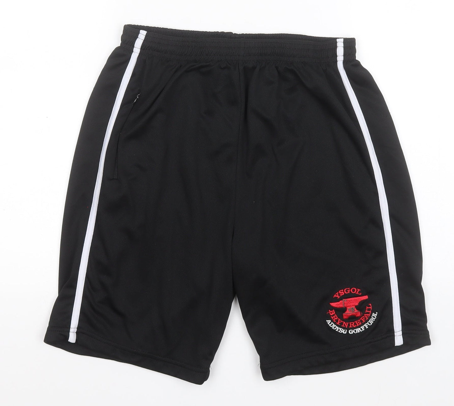 Jazz Boys Black  Polyester Sweat Shorts Size XL  Regular  - Ysgol Brynrefail