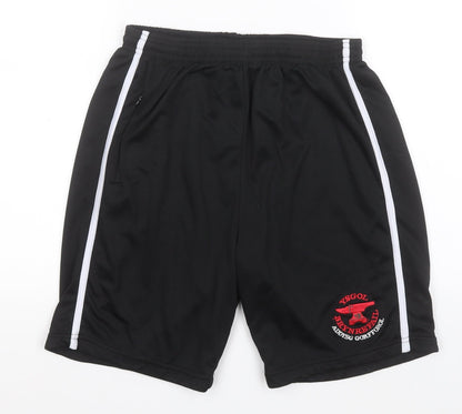 Jazz Boys Black  Polyester Sweat Shorts Size XL  Regular  - Ysgol Brynrefail