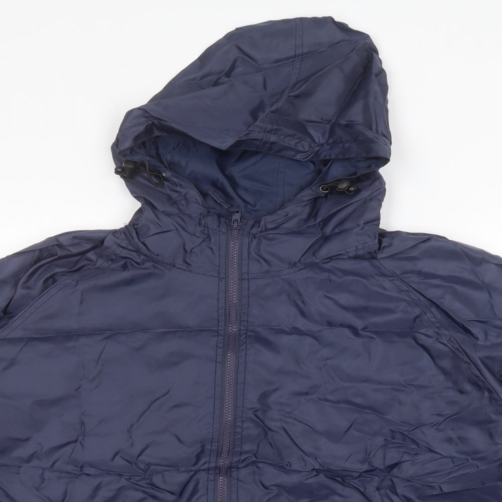 Mens UK Size S Outdoor Blue Rain Coat