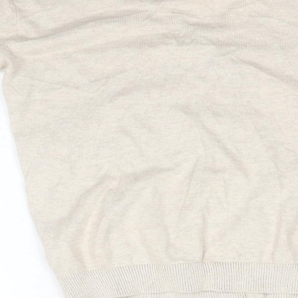 Primark Womens Ivory V-Neck  Cotton Cardigan Jumper Size 8