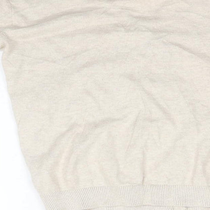 Primark Womens Ivory V-Neck  Cotton Cardigan Jumper Size 8