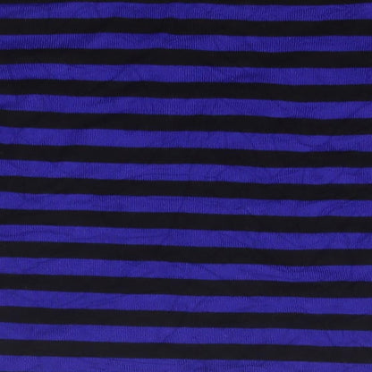 Brand and care label for Pregis women’s blue v-neck striped viscose jumper, size S