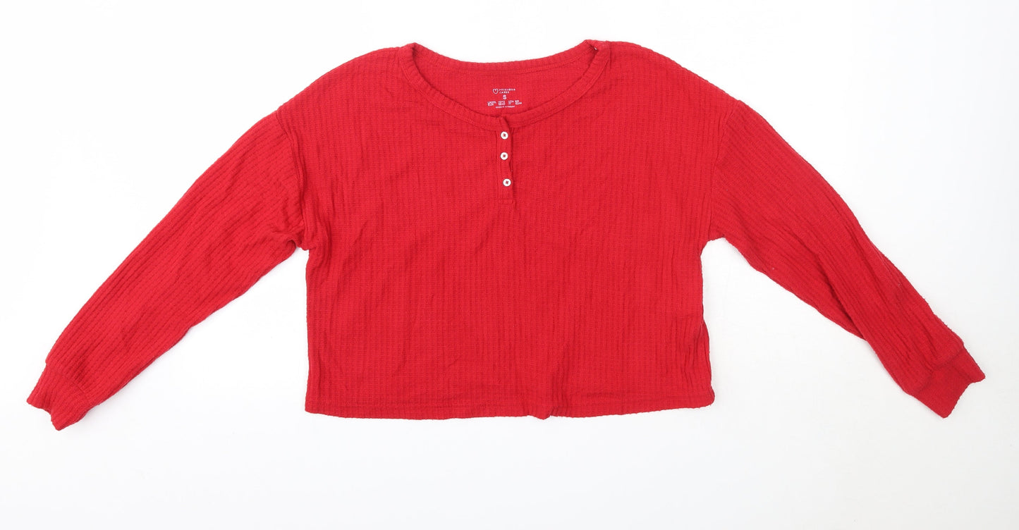 Primark Womens Red Round Neck  Polyester Pullover Jumper Size S   - Loungewear