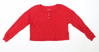 Primark Womens Red Round Neck  Polyester Pullover Jumper Size S   - Loungewear