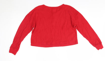 Primark Womens Red Round Neck  Polyester Pullover Jumper Size S   - Loungewear