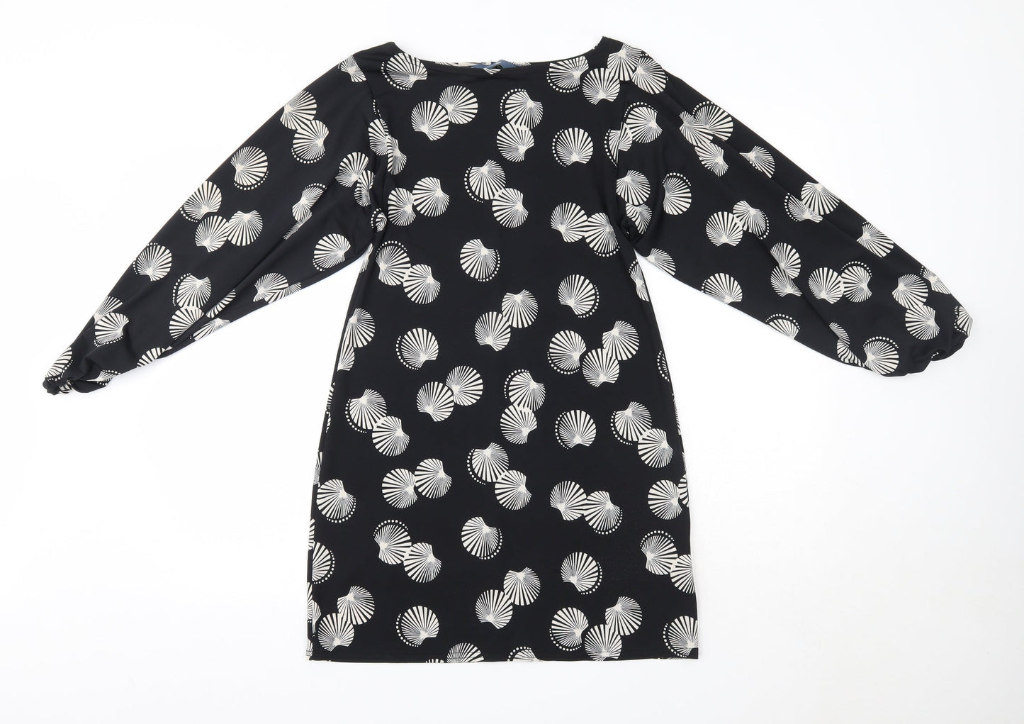 Evie Womens Black Floral Polyester Pencil Dress  Size 10  Round Neck