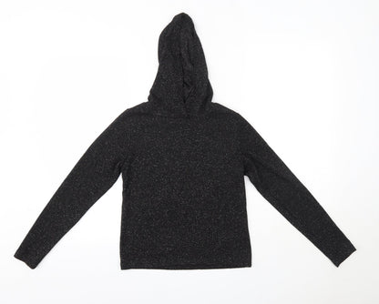 Jeff & Co Womens Black  Polyester Pullover Hoodie Size 8