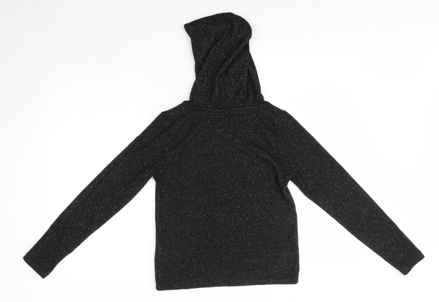 Jeff & Co Womens Black  Polyester Pullover Hoodie Size 8
