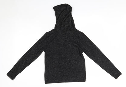 Jeff & Co Womens Black  Polyester Pullover Hoodie Size 8