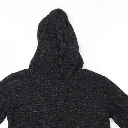 Jeff & Co Womens Black  Polyester Pullover Hoodie Size 8
