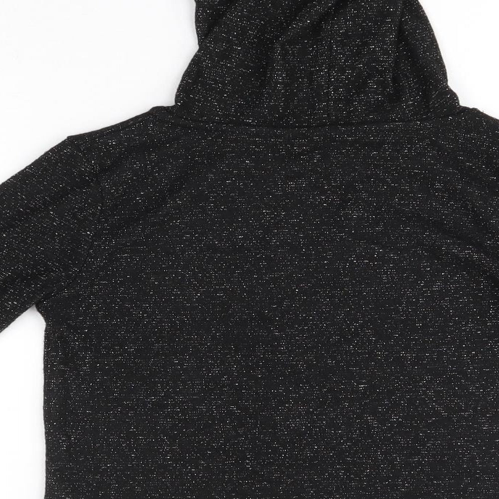 Jeff & Co Womens Black  Polyester Pullover Hoodie Size 8