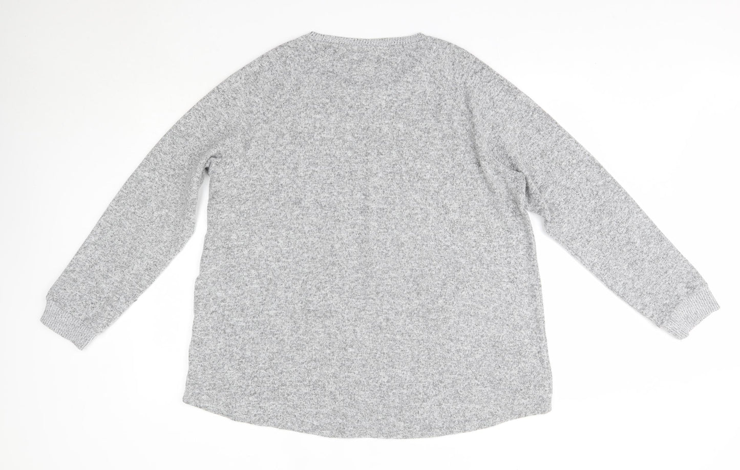 Primark Womens Grey Round Neck  Polyester Pullover Jumper Size XL