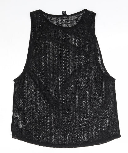 Primark Womens Black  Polyester Basic Blouse Size M Round Neck