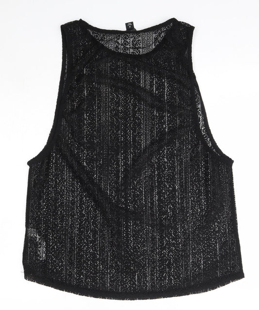 Primark Womens Black  Polyester Basic Blouse Size M Round Neck