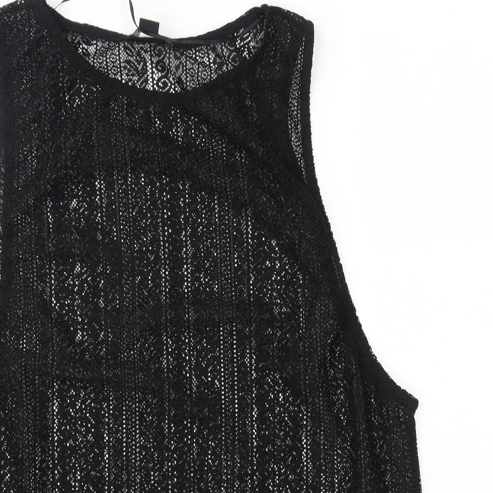 Primark Womens Black  Polyester Basic Blouse Size M Round Neck