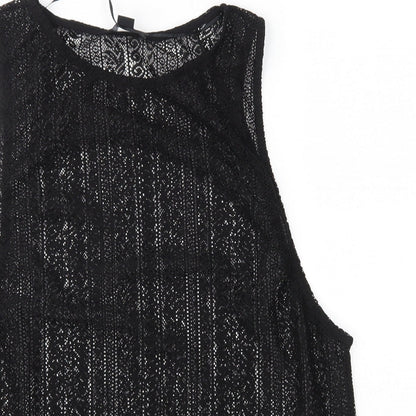 Primark Womens Black  Polyester Basic Blouse Size M Round Neck