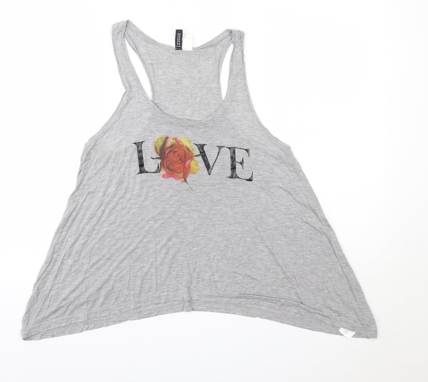 Womens UK Size 12 H&M Grey Basic Tank