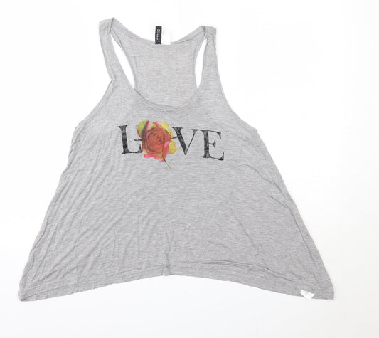 Womens UK Size 12 H&M Grey Basic Tank