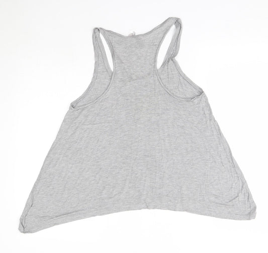 Womens UK Size 12 H&M Grey Basic Tank