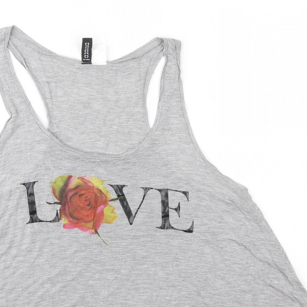 Womens UK Size 12 H&M Grey Basic Tank