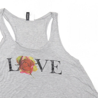 Womens UK Size 12 H&M Grey Basic Tank