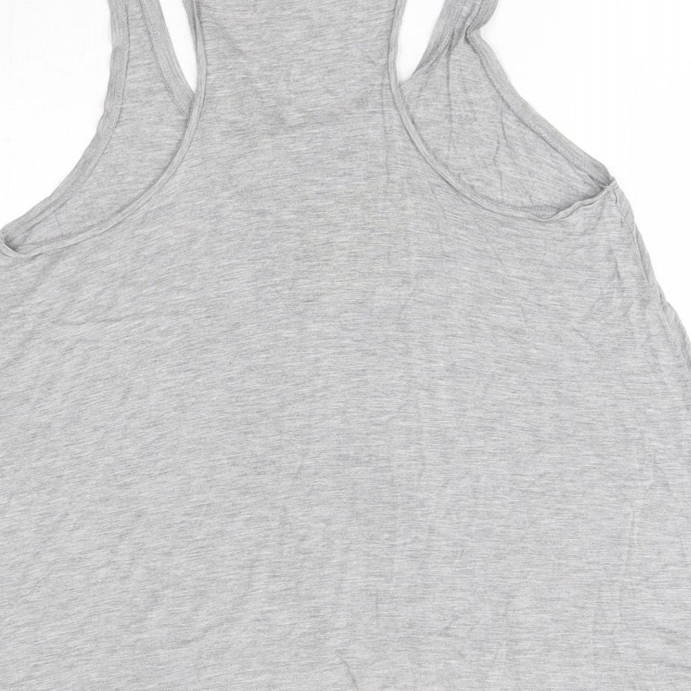 Womens UK Size 12 H&M Grey Basic Tank