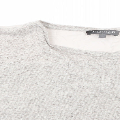 Limited Collection  Womens Beige Round Neck  Polyester Pullover Jumper Size 12   - Oatmeal Fleck Fabric panel to back & pocket