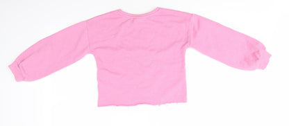 I Love Girlswear Girls Pink  Cotton Pullover Sweatshirt Size 10 Years  Pullover - Dance Vibes Shimmer