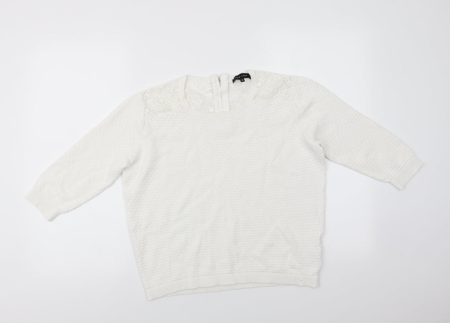 Womens UK Size 12 New Look White Pullover Jumper