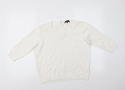 Womens UK Size 12 New Look White Pullover Jumper
