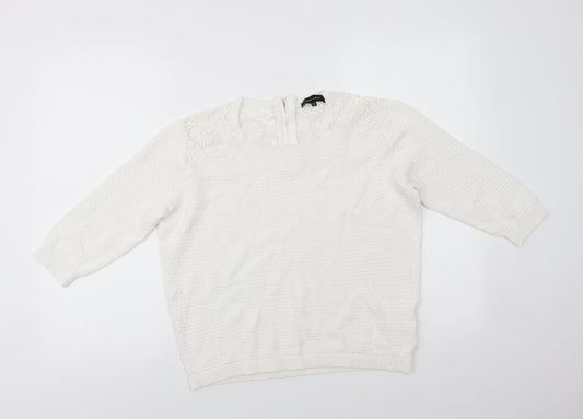 Womens UK Size 12 New Look White Pullover Jumper