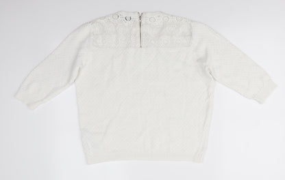 Womens UK Size 12 New Look White Pullover Jumper