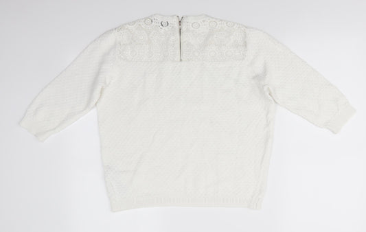 Womens UK Size 12 New Look White Pullover Jumper