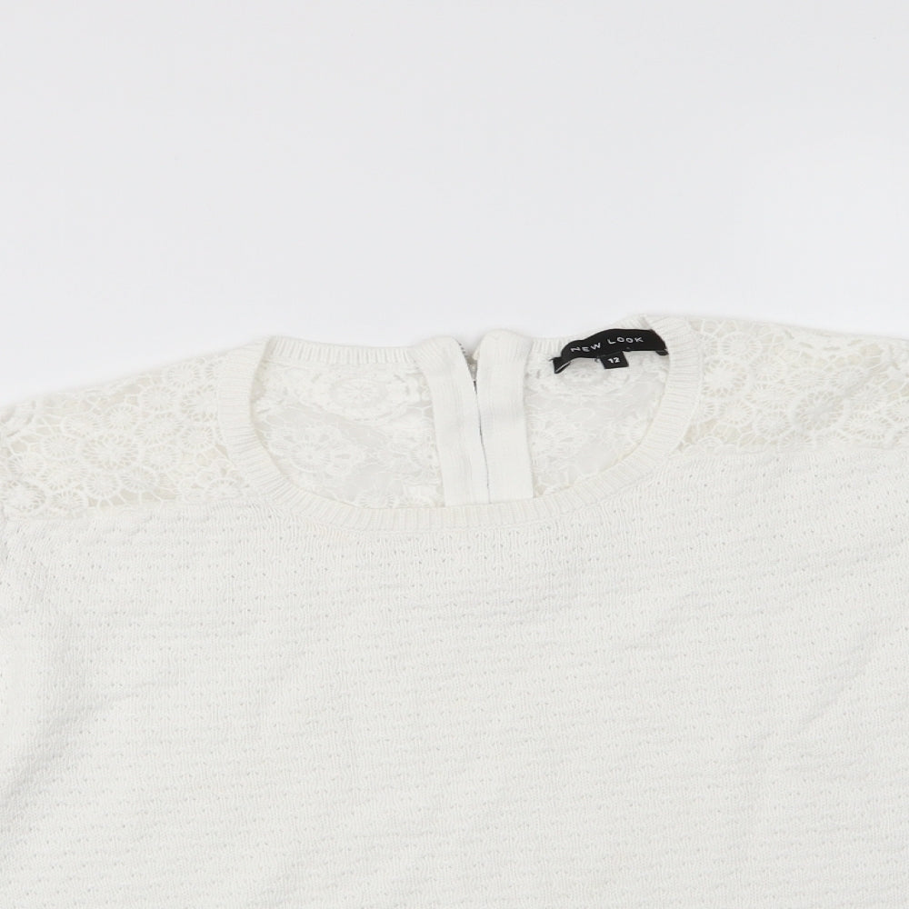 Womens UK Size 12 New Look White Pullover Jumper