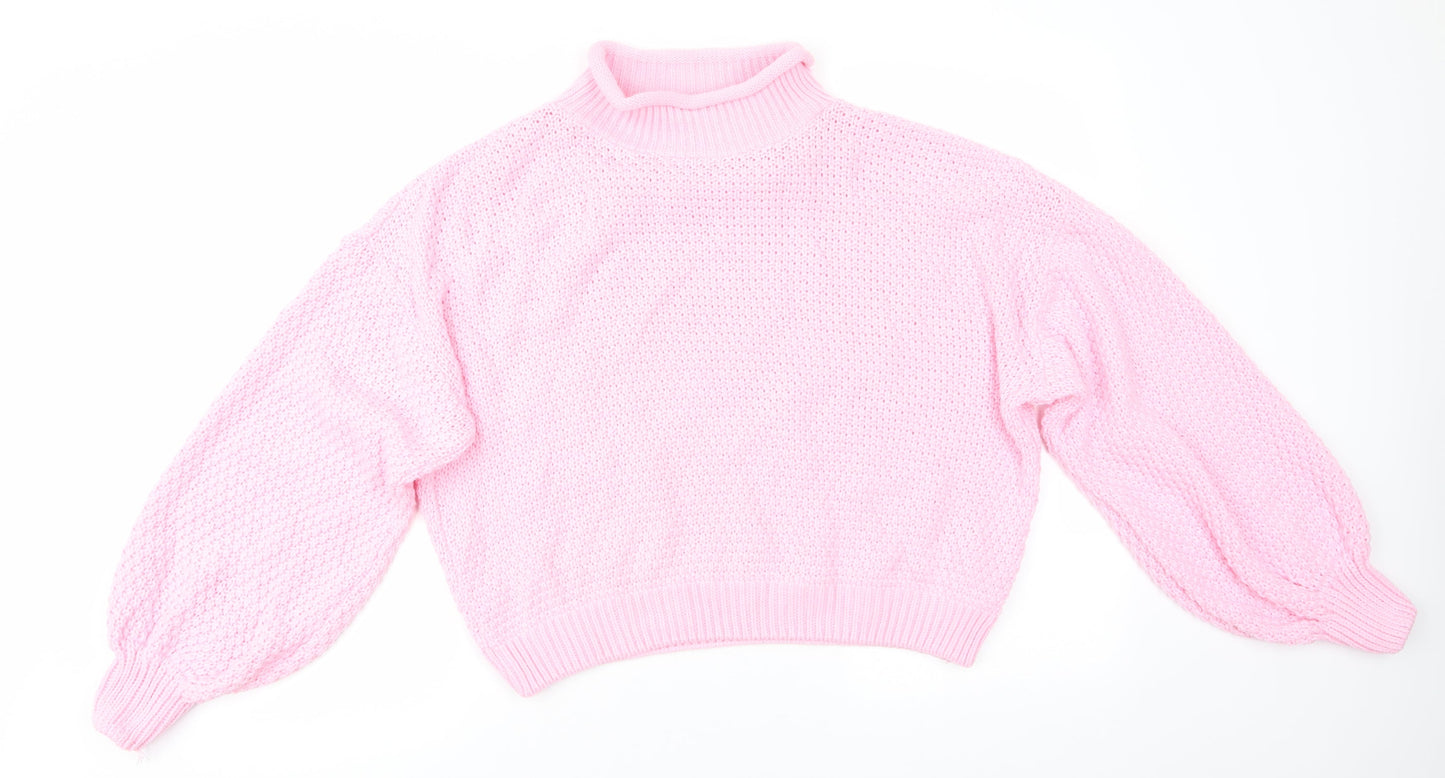 Womens UK Size M PRETTYLITTLETHING Pink Pullover Jumper