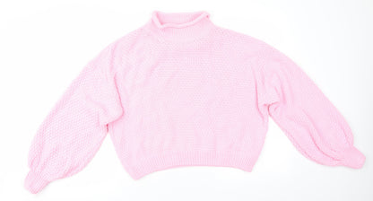 Womens UK Size M PRETTYLITTLETHING Pink Pullover Jumper