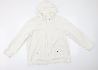 Preworn Womens White   Jacket Coat   Zip